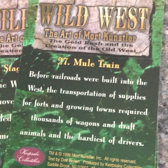 3 sets Wild West trading cards. Art of Mort Kunstler. 1996 - Picture 10 of 11